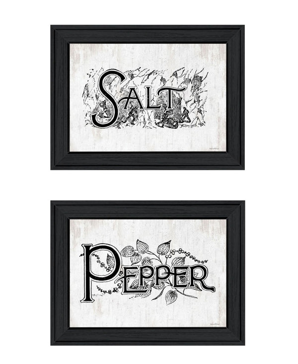 HomeRoots Set of Two Framed Kitchen Wall Art - "Seasoned with Love" Prints for Stylish Home Décor 568636
