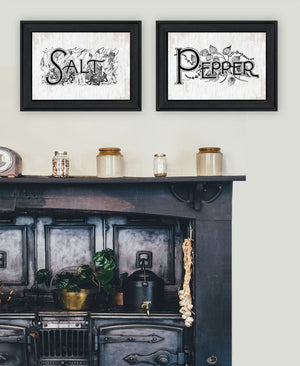 HomeRoots Set of Two Framed Kitchen Wall Art - "Seasoned with Love" Prints for Stylish Home Décor 568636