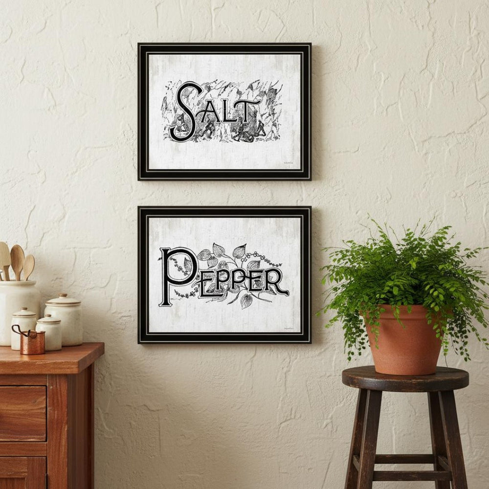 HomeRoots Set of Two Framed Kitchen Wall Art Prints - Lively, Colorful Decor for a Warm, Stylish Space 568637