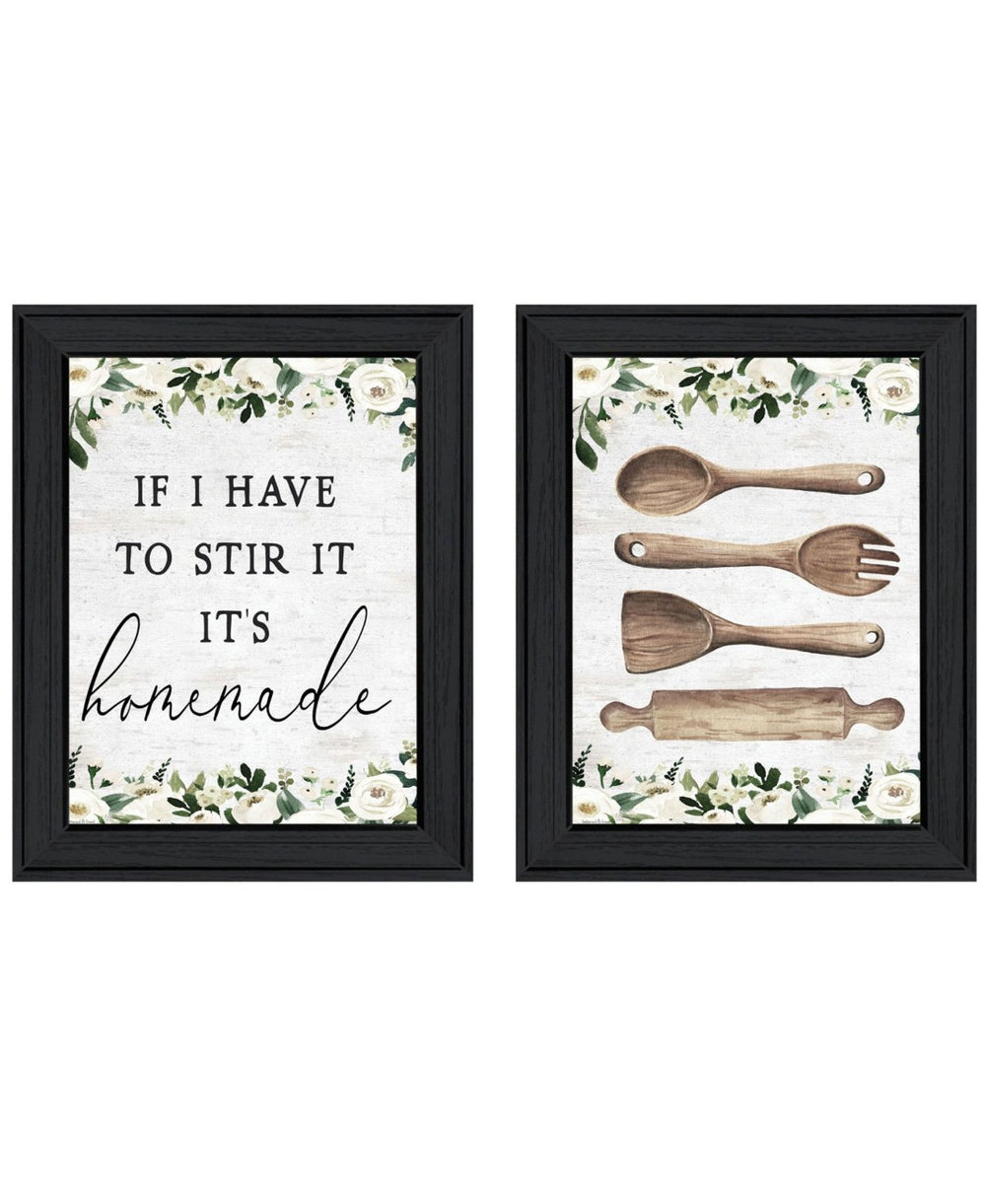 HomeRoots Set of Two Framed Kitchen Wall Art Prints - Contemporary Acrylic Style for Stylish Decor Upgrade 568639