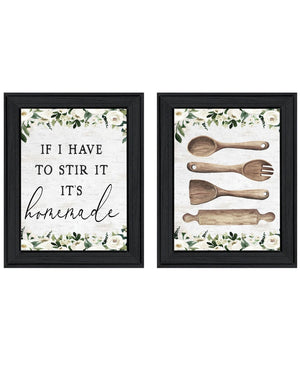 HomeRoots Set of Two Framed Kitchen Wall Art Prints - Contemporary Acrylic Style for Stylish Decor Upgrade 568639