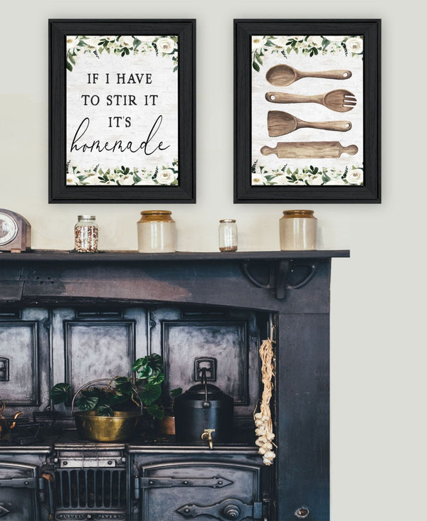 HomeRoots Set of Two Framed Kitchen Wall Art Prints - Contemporary Acrylic Style for Stylish Decor Upgrade 568639