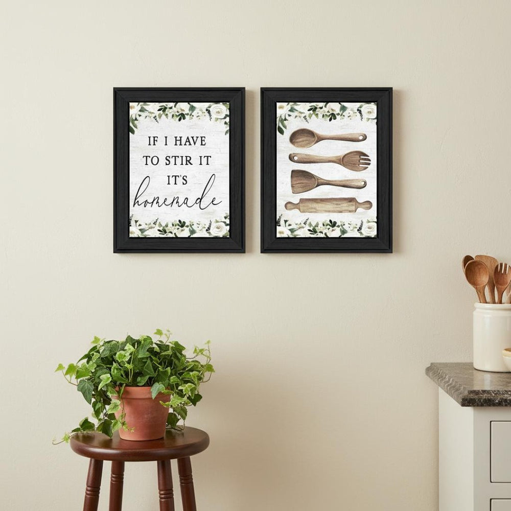 HomeRoots Set of Two Framed Kitchen Wall Art Prints - Contemporary Acrylic Style for Stylish Decor Upgrade 568639