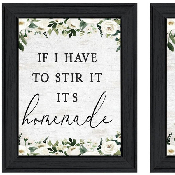 HomeRoots Set of Two Framed Kitchen Wall Art Prints - Contemporary Acrylic Style for Stylish Decor Upgrade 568639