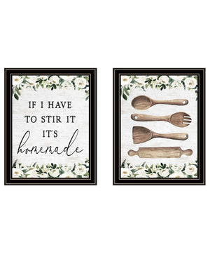 HomeRoots Set of Two Framed Kitchen Wall Art Prints - Contemporary Black Frames for Stylish Home Decor 568640