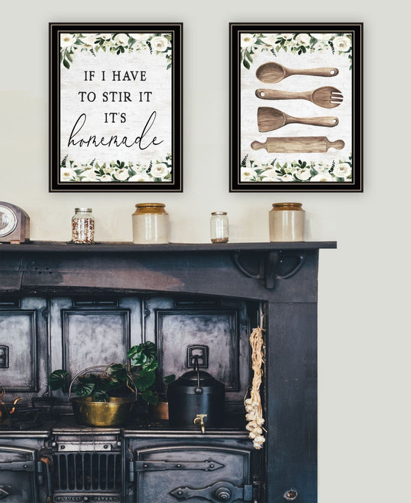 HomeRoots Set of Two Framed Kitchen Wall Art Prints - Contemporary Black Frames for Stylish Home Decor 568640