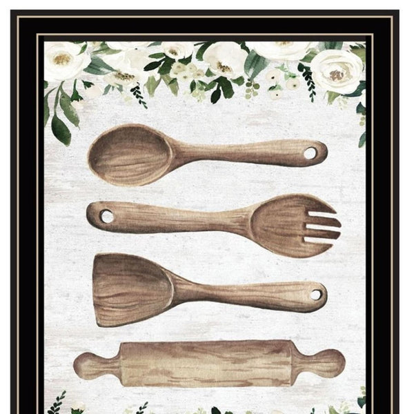 HomeRoots Set of Two Framed Kitchen Wall Art Prints - Contemporary Black Frames for Stylish Home Decor 568640
