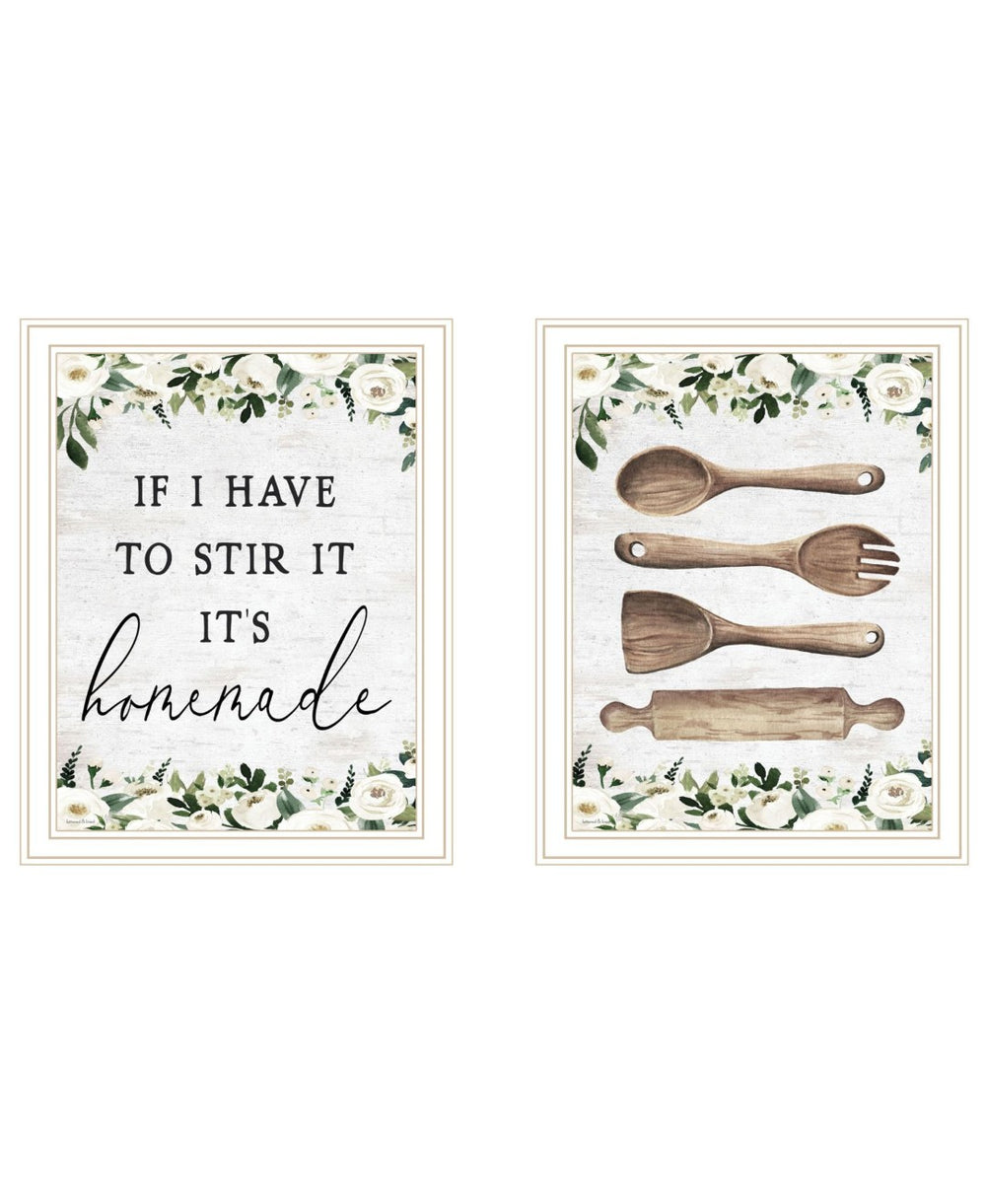 HomeRoots Set of Two Stylish White Framed Kitchen Wall Art Prints – Modern Decor for Dining Spaces & More 568641