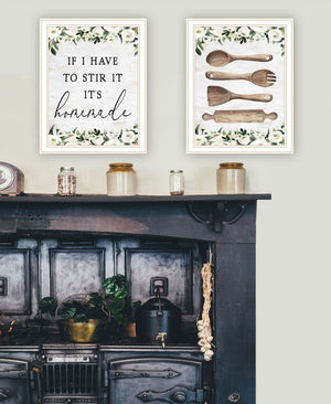 HomeRoots Set of Two Stylish White Framed Kitchen Wall Art Prints – Modern Decor for Dining Spaces & More 568641