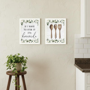 HomeRoots Set of Two Stylish White Framed Kitchen Wall Art Prints – Modern Decor for Dining Spaces & More 568641