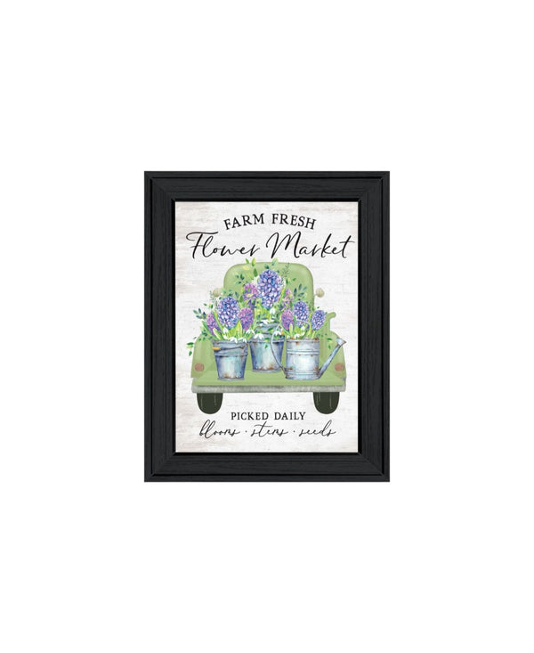 HomeRoots Set Of Two Bloom Where You Are Planted Black Framed Wall Art - Stylish Decor for Any Room 568642