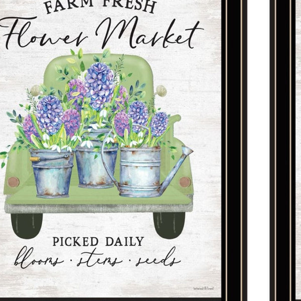 HomeRoots Set of Two Inspirational Bloom Where You Are Planted Framed Wall Art for Elegant Home Decor 568643