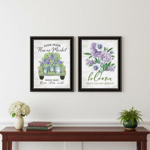 HomeRoots Set of Two Inspirational Bloom Where You Are Planted Framed Wall Art for Elegant Home Decor 568643