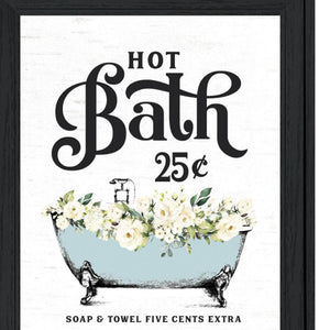HomeRoots Set of Two Framed Hot Bath & Homemade Soap Prints - Modern Bathroom Wall Art for Chic Decor 568645