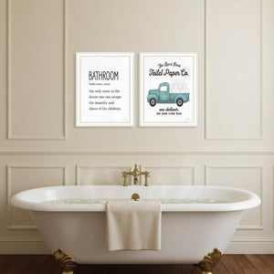 HomeRoots Set Of Two Royal Flush Framed Bathroom Art Prints - Whimsical Wall Decor for Stylish Spaces 568651