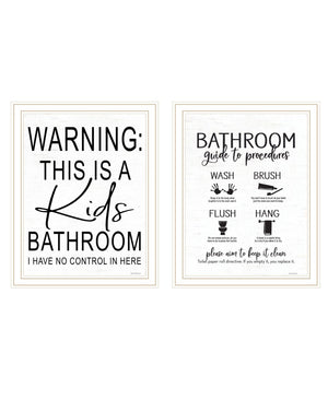 HomeRoots Set of Two Framed Bathroom Art Prints – Stylish Acrylic Wall Decor for Modern Spaces & Easy Hanging 568653
