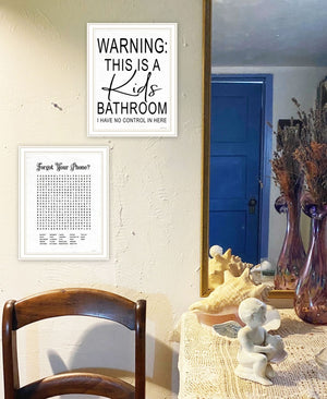 HomeRoots Set of Two Playful Framed Wall Art for Kids' Bathroom – Modern Decor to Brighten Any Space! 568655