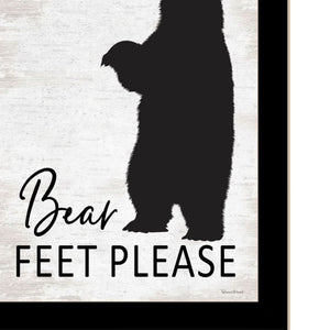 HomeRoots Set of Two Bear Bottoms Framed Bathroom Wall Art - Whimsical Rustic Decor for a Playful Touch 568656