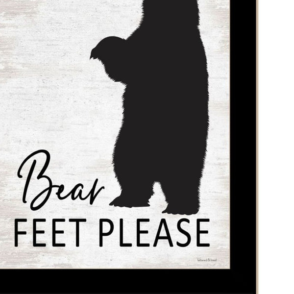 HomeRoots Set of Two Bear Bottoms Framed Bathroom Wall Art - Whimsical Rustic Decor for a Playful Touch 568656