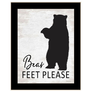HomeRoots Set of Two Bear Bottoms Framed Bathroom Wall Art - Whimsical Rustic Decor for a Playful Touch 568656