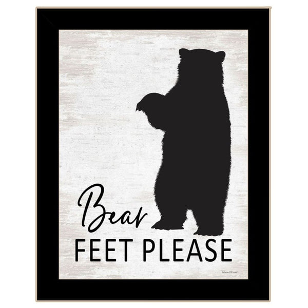HomeRoots Set of Two Bear Bottoms Framed Bathroom Wall Art - Whimsical Rustic Decor for a Playful Touch 568656