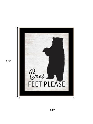 HomeRoots Set of Two Bear Bottoms Framed Bathroom Wall Art - Whimsical Rustic Decor for a Playful Touch 568656