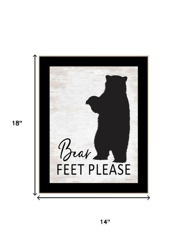 HomeRoots Set of Two Bear Bottoms Framed Bathroom Wall Art - Whimsical Rustic Decor for a Playful Touch 568656