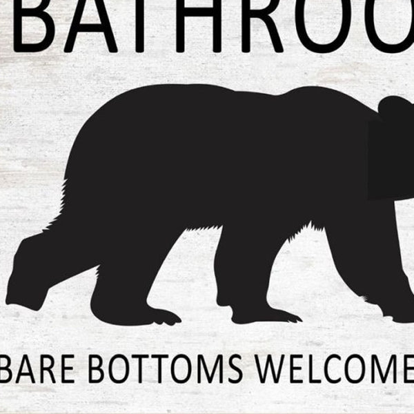 HomeRoots Set of Two Bear Bottoms Framed Bathroom Wall Art - Whimsical Prints for Modern Farmhouse Decor 568658