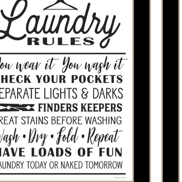 HomeRoots Set of Two Stylish Framed Laundry Room Prints - Chic Wall Art for Organization & Decor Enhancement 568660