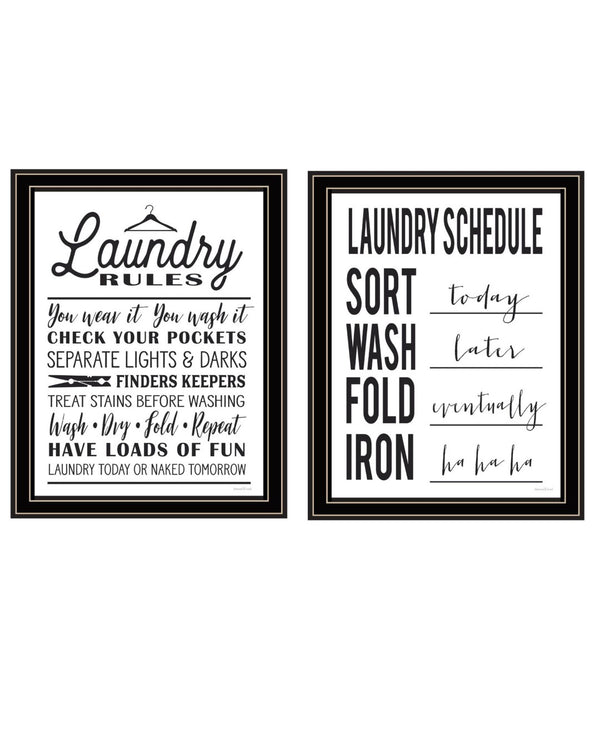 HomeRoots Set of Two Framed Laundry Wall Art Prints - Stylish Home Decor for a Fresh Laundry Room Makeover 568661