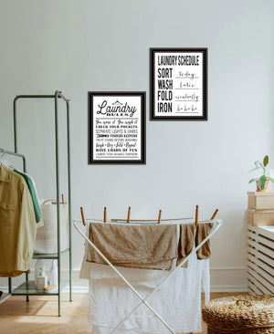 HomeRoots Set of Two Framed Laundry Wall Art Prints - Stylish Home Decor for a Fresh Laundry Room Makeover 568661