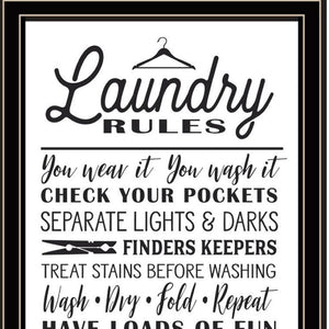 HomeRoots Set of Two Framed Laundry Wall Art Prints - Stylish Home Decor for a Fresh Laundry Room Makeover 568661