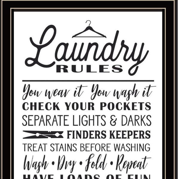 HomeRoots Set of Two Framed Laundry Wall Art Prints - Stylish Home Decor for a Fresh Laundry Room Makeover 568661