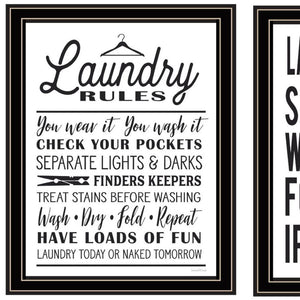 HomeRoots Set of Two Framed Laundry Wall Art Prints - Stylish Home Decor for a Fresh Laundry Room Makeover 568661