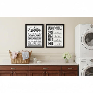 HomeRoots Set of Two Framed Laundry Wall Art Prints - Stylish Home Decor for a Fresh Laundry Room Makeover 568661
