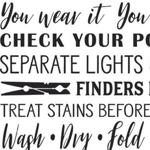 HomeRoots Set of Two Laundry Rules & Schedule Framed Wall Art - Stylish Decor for Organized Spaces 568662