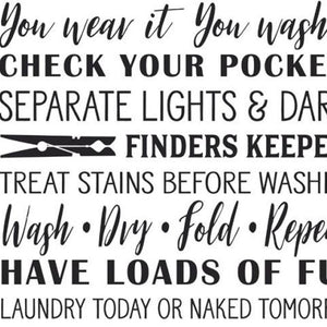 HomeRoots Set of Two Laundry Rules & Schedule Framed Wall Art - Stylish Decor for Organized Spaces 568662