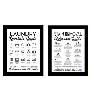 HomeRoots Set of Two Stylish Laundry Wall Art Prints in Black Frames - Vibrant Décor for Utility Spaces 568663