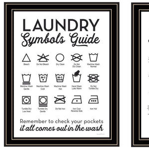 HomeRoots Set of Two Stylish Laundry and Stain Removal Art Prints in Black Frames for Charming Decor 568664