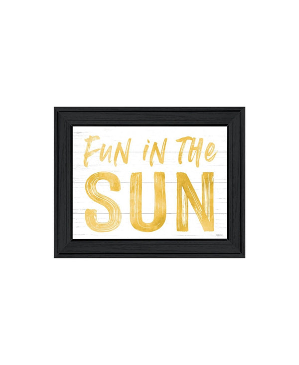 HomeRoots Set of Two Stylish Black Framed Wall Art Prints – Brighten Your Space with Fun, Sun-Inspired Decor! 568666