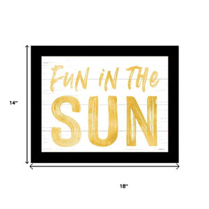 HomeRoots Set of Two Vibrant Fun in the Sun Wall Art Prints - Black Framed Decor for Any Room's Focal Point 568667