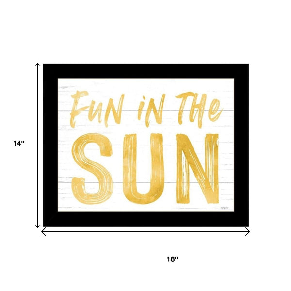 HomeRoots Set of Two Vibrant Fun in the Sun Wall Art Prints - Black Framed Decor for Any Room's Focal Point 568667