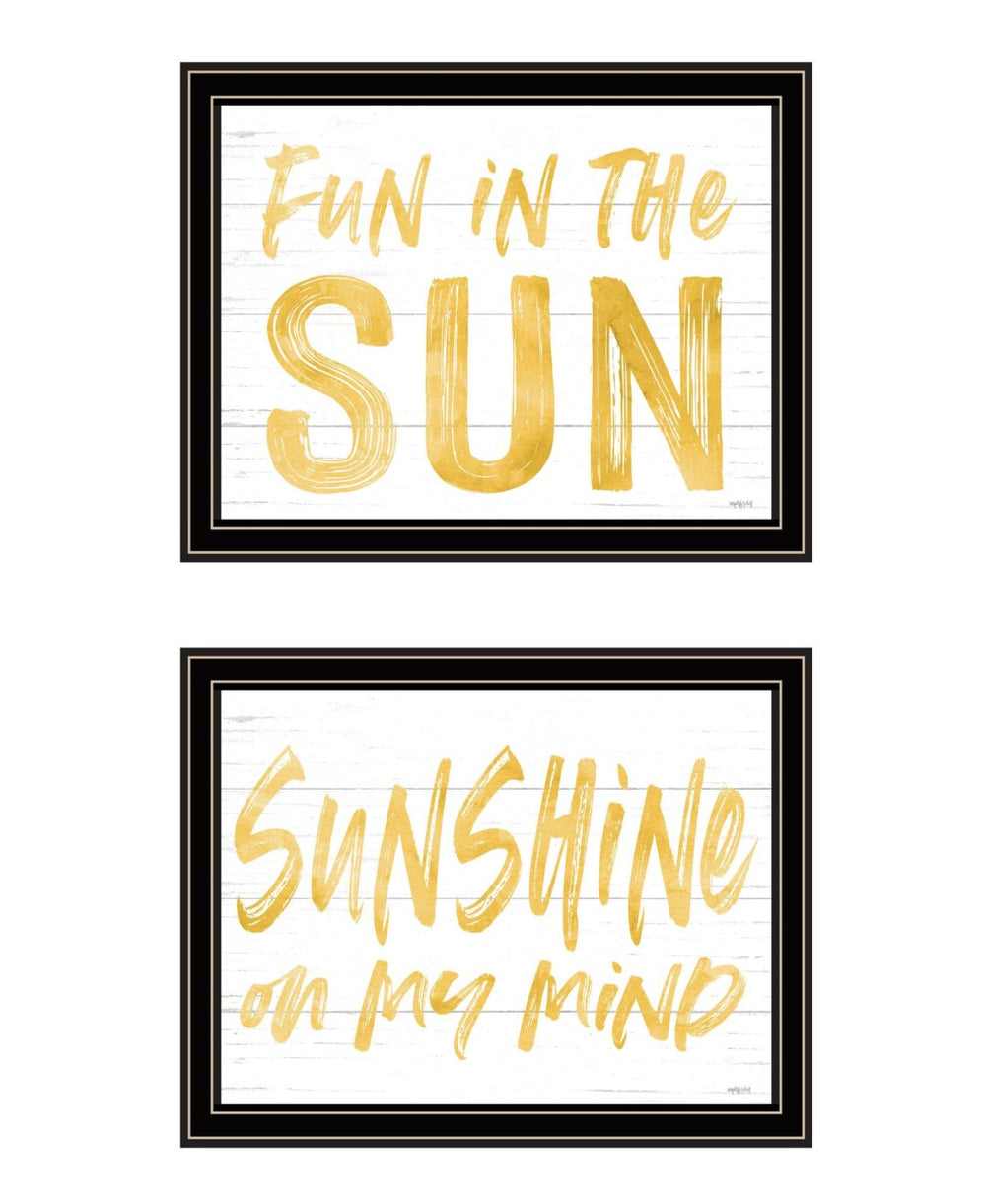 HomeRoots Set of Two Framed Wall Art Prints - "Sunshine on My Mind" - Chic Décor for a Bright Home Upgrade 568668