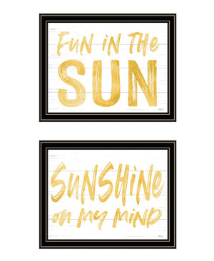 HomeRoots Set of Two Framed Wall Art Prints - "Sunshine on My Mind" - Chic Décor for a Bright Home Upgrade 568668