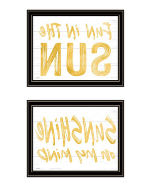 HomeRoots Set of Two Framed Wall Art Prints - "Sunshine on My Mind" - Chic Décor for a Bright Home Upgrade 568668