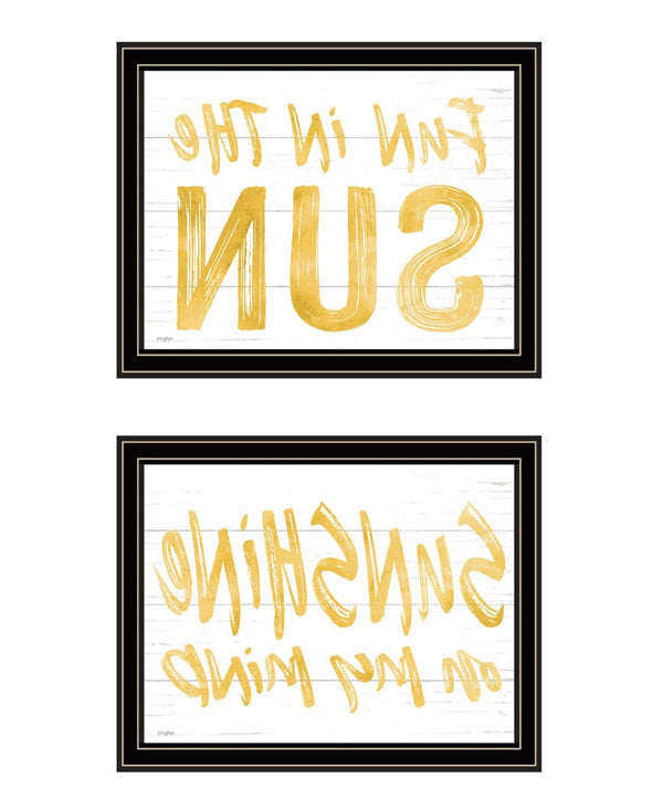 HomeRoots Set of Two Framed Wall Art Prints - "Sunshine on My Mind" - Chic Décor for a Bright Home Upgrade 568668