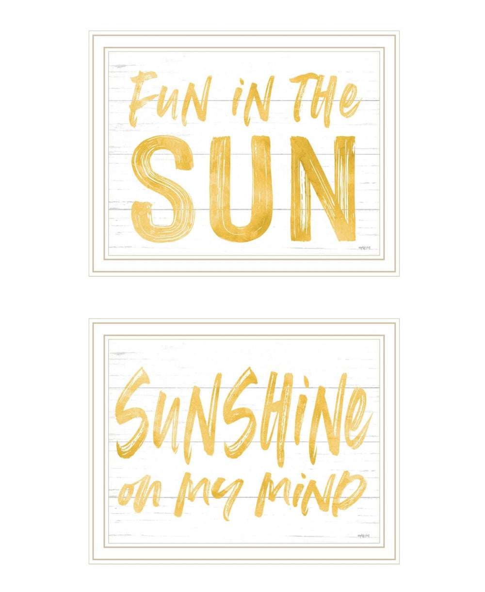 HomeRoots Set of Two Coastal Framed Wall Art Prints - Brighten Your Space with Fun in the Sun Vibe! 568669