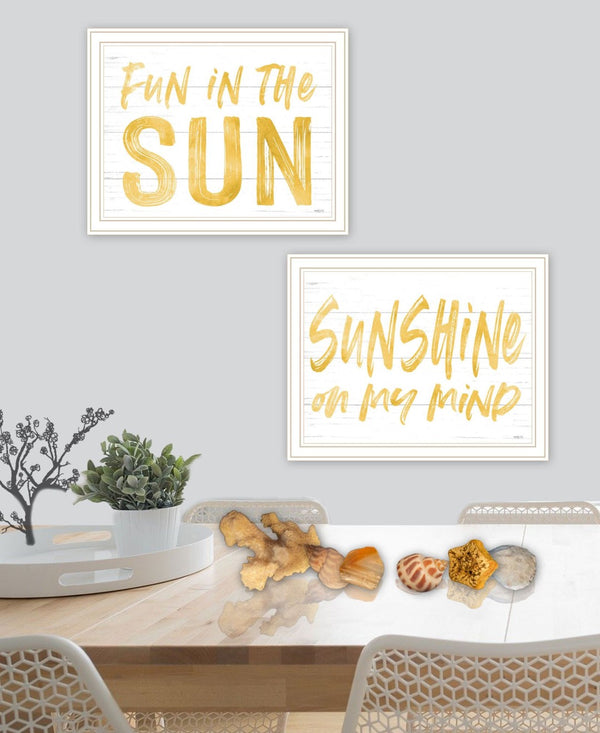 HomeRoots Set of Two Coastal Framed Wall Art Prints - Brighten Your Space with Fun in the Sun Vibe! 568669
