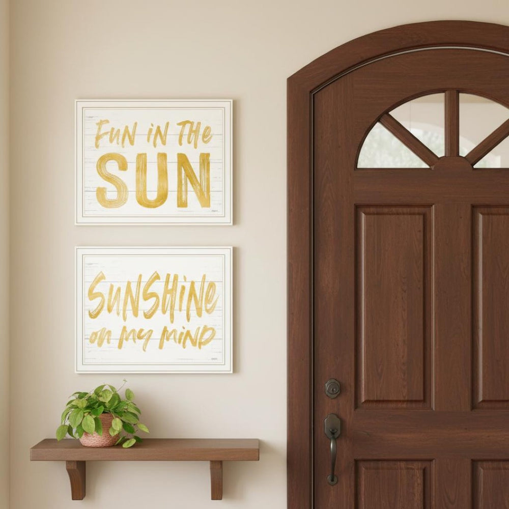 HomeRoots Set of Two Coastal Framed Wall Art Prints - Brighten Your Space with Fun in the Sun Vibe! 568669