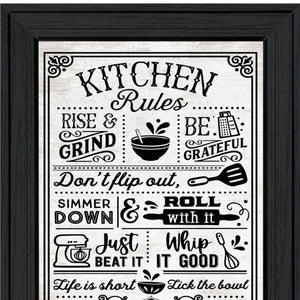 HomeRoots Set of Two Framed Kitchen Rules & Recipes Wall Art – Charming Black Decor for Your Home! 568670